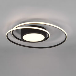 Φωτιστικό Οροφής Trio Lighting LED 56W Μαύρο Ματ Μεταλλικό Dimmable 6800lm 2700Κ-6000K με Τηλεχειριστήριο – 672310232