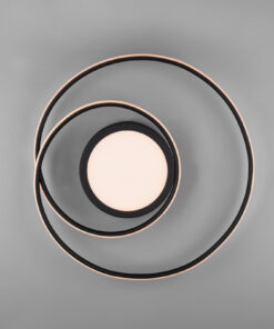 Φωτιστικό Οροφής Trio Lighting LED 56W Μαύρο Ματ Μεταλλικό Dimmable 6800lm 2700Κ-6000K με Τηλεχειριστήριο – 672310232