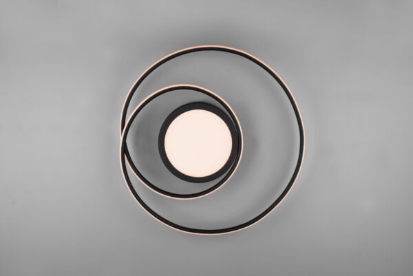 Φωτιστικό Οροφής Trio Lighting  LED 56W Μαύρο Ματ Μεταλλικό Dimmable 6800lm  2700Κ-6000K με Τηλεχειριστήριο – 672310232