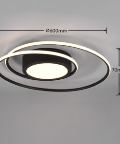 Φωτιστικό Οροφής Trio Lighting LED 56W Μαύρο Ματ Μεταλλικό Dimmable 6800lm 2700Κ-6000K με Τηλεχειριστήριο – 672310232