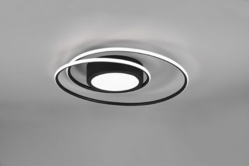 Φωτιστικό Οροφής Trio Lighting  LED 56W Μαύρο Ματ Μεταλλικό Dimmable 6800lm  2700Κ-6000K με Τηλεχειριστήριο – 672310232