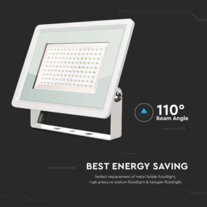 100W LED Προβολέας Λευκό Σώμα V-TAC IP65 Ψυχρό 6500K – 6726