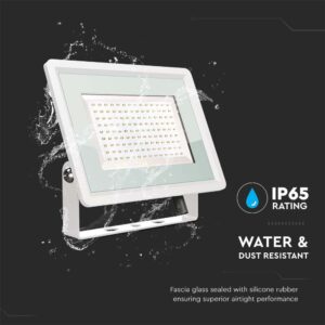 100W LED Προβολέας Λευκό Σώμα V-TAC IP65 Ψυχρό 6500K – 6726