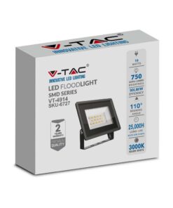 10W LED Προβολέας Μαύρο Σώμα V-TAC IP65 Θερμό 3000K – 6727