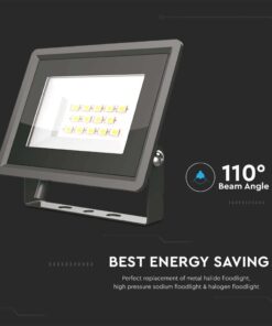 10W LED Προβολέας Μαύρο Σώμα V-TAC IP65 Θερμό 3000K – 6727