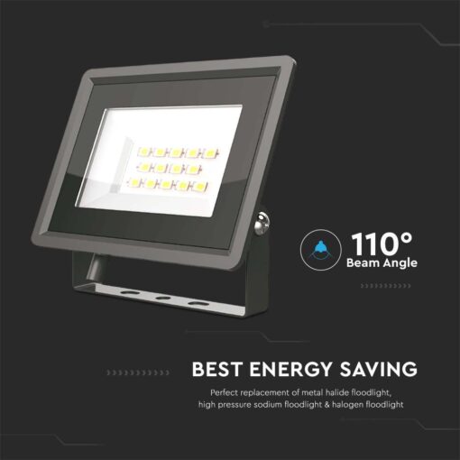10W LED Προβολέας Μαύρο Σώμα V-TAC IP65 Θερμό 3000K – 6727