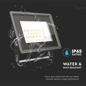 10W LED Προβολέας Μαύρο Σώμα V-TAC IP65 Θερμό 3000K – 6727