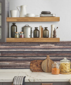 Wood Stripes πλάτη προστασίας τοίχων κουζίνας και μπάνιου Ango – 67315