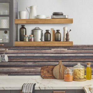 Wood Stripes πλάτη προστασίας τοίχων κουζίνας και μπάνιου Ango – 67315