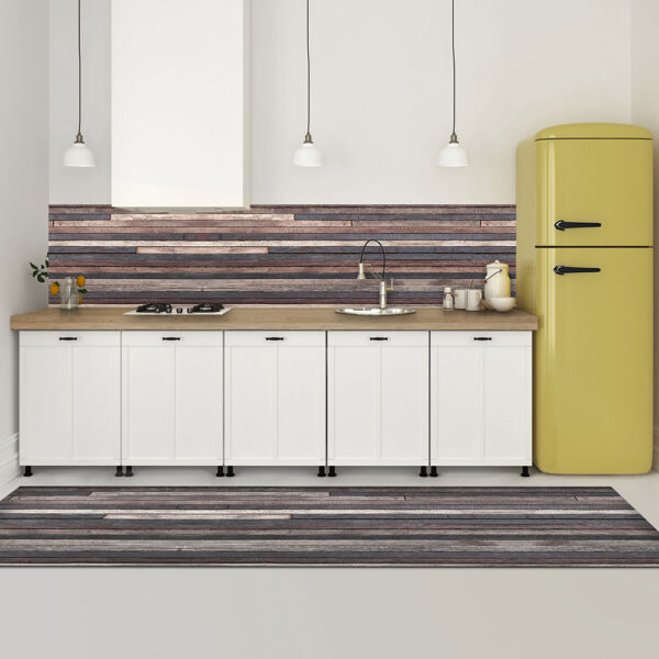 Wood Stripes πλάτη προστασίας τοίχων κουζίνας και μπάνιου Ango – 67315