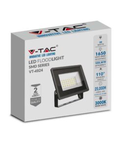 20W LED Προβολέας Μαύρο Σώμα V-TAC IP65 Θερμό 3000K – 6737