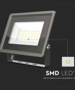 20W LED Προβολέας Μαύρο Σώμα V-TAC IP65 Θερμό 3000K – 6737