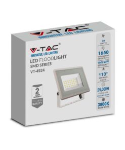 20W LED Προβολέας V-TAC Λευκό Σώμα IP65 Θερμό 3000K – 6740