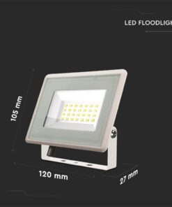 20W LED Προβολέας V-TAC Λευκό Σώμα IP65 Θερμό 3000K – 6740
