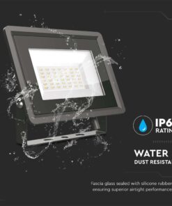 30W LED Προβολέας Μαύρο Σώμα V-TAC IP65 Θερμό 3000K – 6743