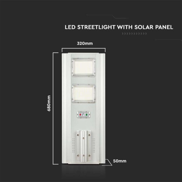 LED ηλιακό φωτιστικό δρόμου 33W φυσικό 4000K με γκρι σώμα με αισθητήρα και τηλεχειριστήριο V-TAC – 6755