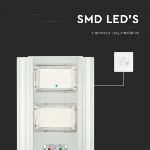 LED ηλιακό φωτιστικό δρόμου 33W φυσικό 4000K με γκρι σώμα με αισθητήρα και τηλεχειριστήριο V-TAC – 6755
