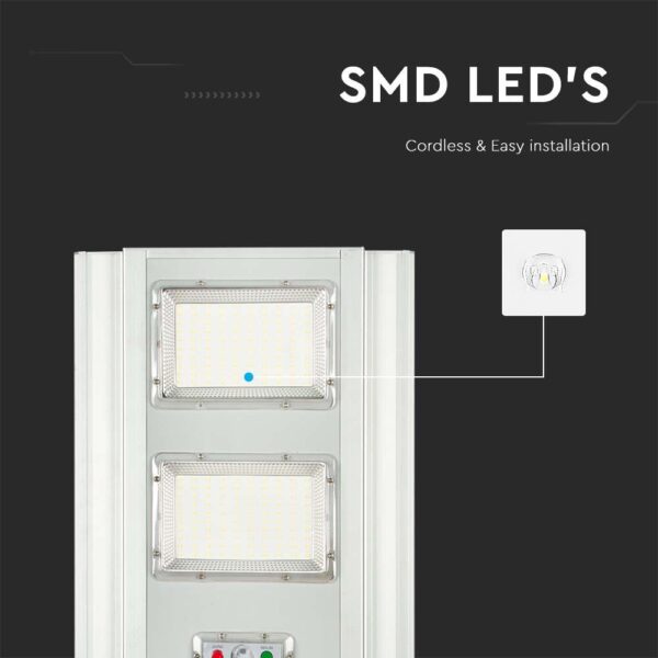 LED ηλιακό φωτιστικό δρόμου 33W φυσικό 4000K με γκρι σώμα με αισθητήρα και τηλεχειριστήριο V-TAC – 6755