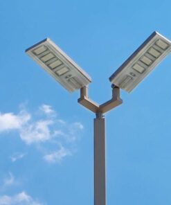 LED ηλιακό φωτιστικό δρόμου 40W solar panel φυσικό λευκό 4000K με γκρι σώμα με αισθητήρα και τηλεχειριστήριο V-TAC – 6757