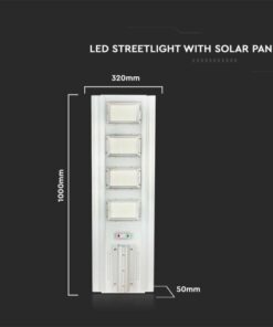 LED ηλιακό φωτιστικό δρόμου 40W solar panel φυσικό λευκό 4000K με γκρι σώμα με αισθητήρα και τηλεχειριστήριο V-TAC – 6757