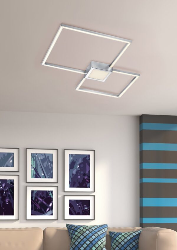 Φωτιστικό Οροφής Trio Lighting LED 28W  Νίκελ Ματ Μεταλλικό Step Dimmable 2600lm 3000K  676210307