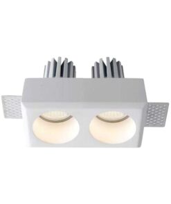 Γύψινη Επιφανειακή Χωνευτή Διπλή Βάση Σποτ 2ΧGU10 V-TAC Λευκή – 6775