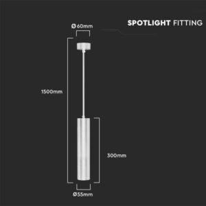 Κρεμαστό Φωτιστικό Σποτ 1xGU10 V-TAC 30cm Λευκό – 6779