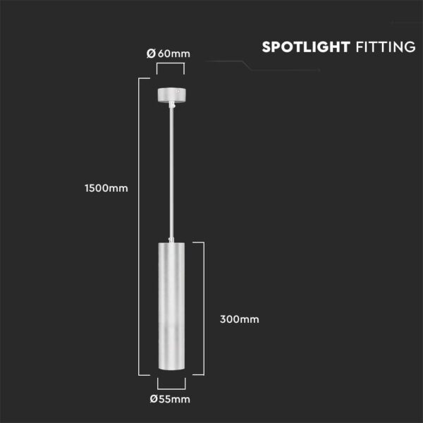 Κρεμαστό Φωτιστικό Σποτ 1xGU10 V-TAC 30cm Λευκό – 6779