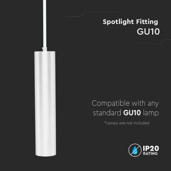 Κρεμαστό Φωτιστικό Σποτ 1xGU10 V-TAC 30cm Λευκό – 6779