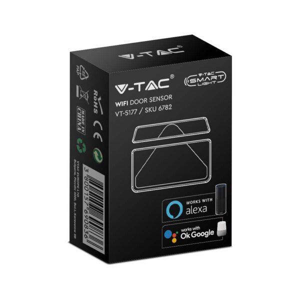 Wi-Fi Smart Αισθητήρας Πόρτας – Παραθύρου Λευκός V-TAC – 6782