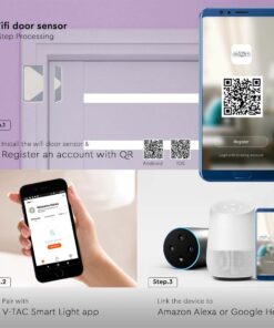 Wi-Fi Smart Αισθητήρας Πόρτας – Παραθύρου Λευκός V-TAC – 6782