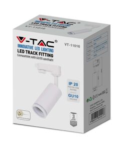 LED Τριφασικό Φωτιστικό Ράγας GU10 V-TAC Λευκό Περιστρεφόμενο – 6783