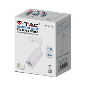 LED Τριφασικό Φωτιστικό Ράγας GU10 V-TAC Λευκό Περιστρεφόμενο – 6783