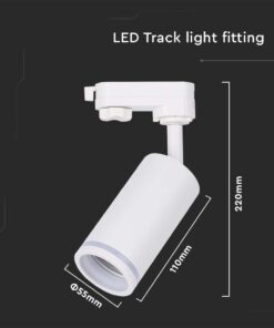 LED Τριφασικό Φωτιστικό Ράγας GU10 V-TAC Λευκό Περιστρεφόμενο – 6783