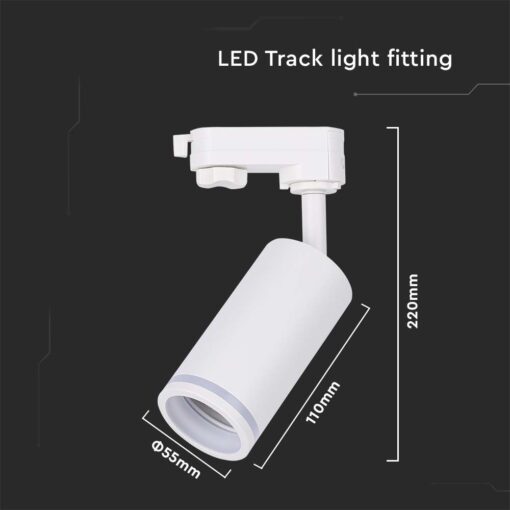 LED Τριφασικό Φωτιστικό Ράγας GU10 V-TAC Λευκό Περιστρεφόμενο – 6783