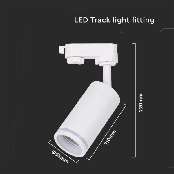 LED Τριφασικό Φωτιστικό Ράγας GU10 V-TAC Λευκό Περιστρεφόμενο – 6783