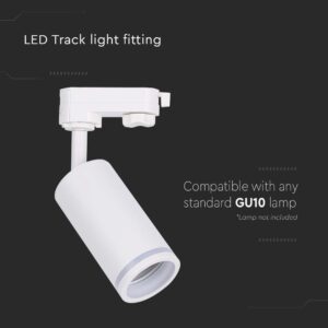 LED Τριφασικό Φωτιστικό Ράγας GU10 V-TAC Λευκό Περιστρεφόμενο – 6783