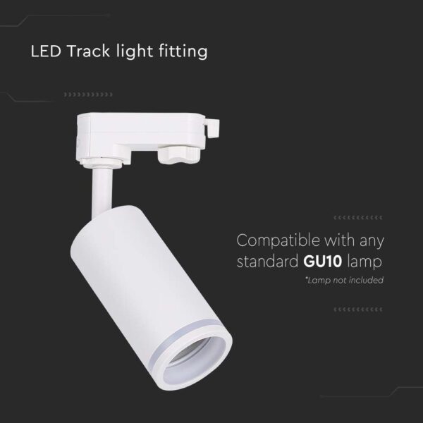 LED Τριφασικό Φωτιστικό Ράγας GU10 V-TAC Λευκό Περιστρεφόμενο – 6783