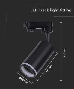 LED Τριφασικό Φωτιστικό Ράγας GU10 V-TAC Μαύρο Περιστρεφόμενο – 6784