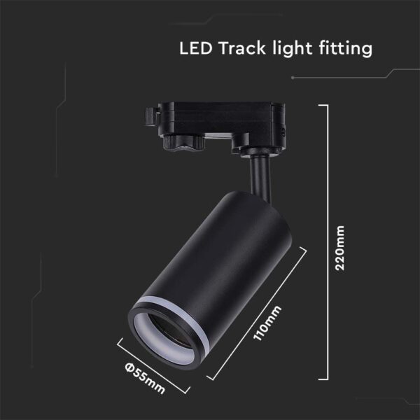 LED Τριφασικό Φωτιστικό Ράγας GU10 V-TAC Μαύρο Περιστρεφόμενο – 6784
