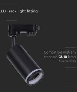 LED Τριφασικό Φωτιστικό Ράγας GU10 V-TAC Μαύρο Περιστρεφόμενο – 6784