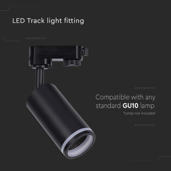 LED Τριφασικό Φωτιστικό Ράγας GU10 V-TAC Μαύρο Περιστρεφόμενο – 6784