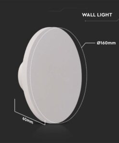 LED Απλίκα Τοίχου Αρχιτεκτονικού Φωτισμού 12W Στρογγυλή Λευκή V-TAC IP65 Θερμό Λευκό 3000K – 6785