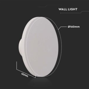 LED Απλίκα Τοίχου Αρχιτεκτονικού Φωτισμού 12W Στρογγυλή Λευκή V-TAC IP65 Θερμό Λευκό 3000K – 6785