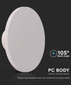 LED Απλίκα Τοίχου Αρχιτεκτονικού Φωτισμού 12W Στρογγυλή Λευκή V-TAC IP65 Θερμό Λευκό 3000K – 6785