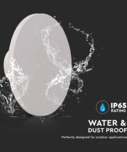 LED Απλίκα Τοίχου Αρχιτεκτονικού Φωτισμού 12W Στρογγυλή Λευκή V-TAC IP65 Θερμό Λευκό 3000K – 6785