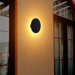 LED Απλίκα Τοίχου Αρχιτεκτονικού Φωτισμού 12W Στρογγυλή Μαύρο V-TAC IP65 Θερμό Λευκό 3000K – 6787
