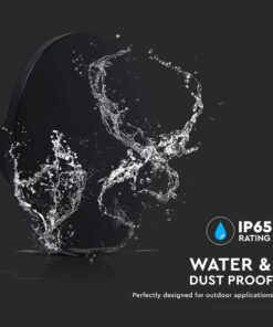 LED Απλίκα Τοίχου Αρχιτεκτονικού Φωτισμού 12W Στρογγυλή Μαύρο V-TAC IP65 Θερμό Λευκό 3000K – 6787