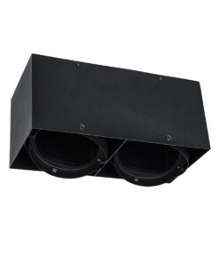 GloboStar® MAGMA 60627 Μοντέρνο Φωτιστικό Οροφής Σποτ Δίφωτο 2 x GU10 IP20 Μαύρο Αλουμίνιο – Μ30 x Π15 x Υ13cm