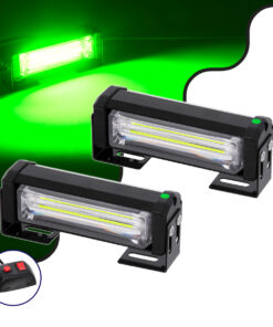 GloboStar® 85025 PRO Series ΣΕΤ 2 x Μπάρες Σήμανσης Οχήματος Πυροσβεστικής για Αυτοκίνητα & Φορτηγά 13 Προγραμμάτων Φωτισμού STROBE LED CREE CXB COB 18W DC 10-30V Αδιάβροχο IP65 Πράσινο
